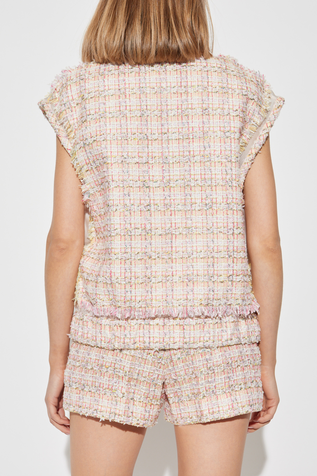 Embellished Tweed Vest - Pink – doe a dear